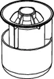 Zwei-stufiger Membran-Großvolumenablauf von TECE, designed für Anschluss an DN 100 Rohre, mit zentraler Entwässerungsstruktur.